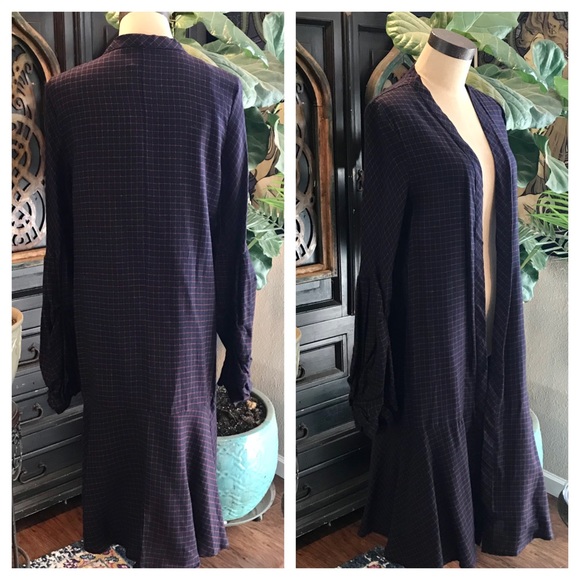 Gigi peplum geometric mutton sleeve duster cardi - Picture 6 of 8